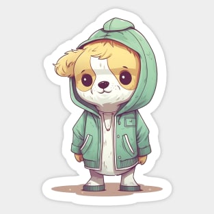 A cute dog wearing street fashion Sticker